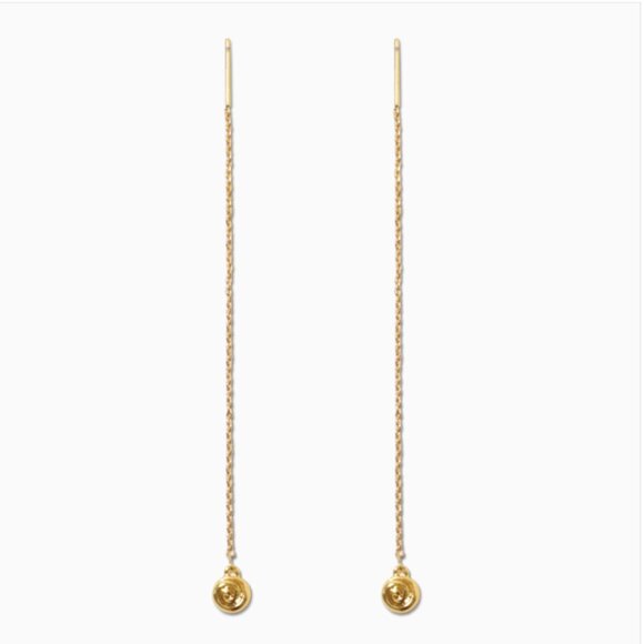 LUV AJ Shell Coil Threader Earring Modern Gold - Picture 1 of 9